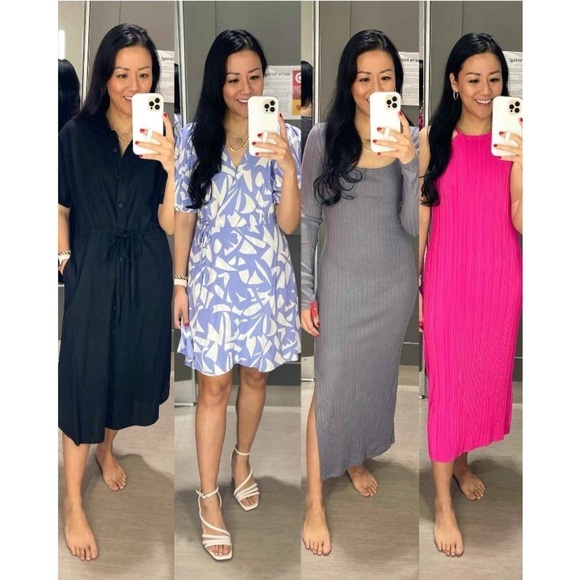 Women's Long Sleeve Rib Knit Midi Dress - Wild Fable™ Slate Gray new - Picture 4 of 5